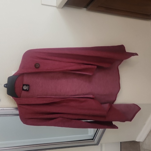 Bobeau one-button fleece wrap/cardigan - Picture 6 of 8